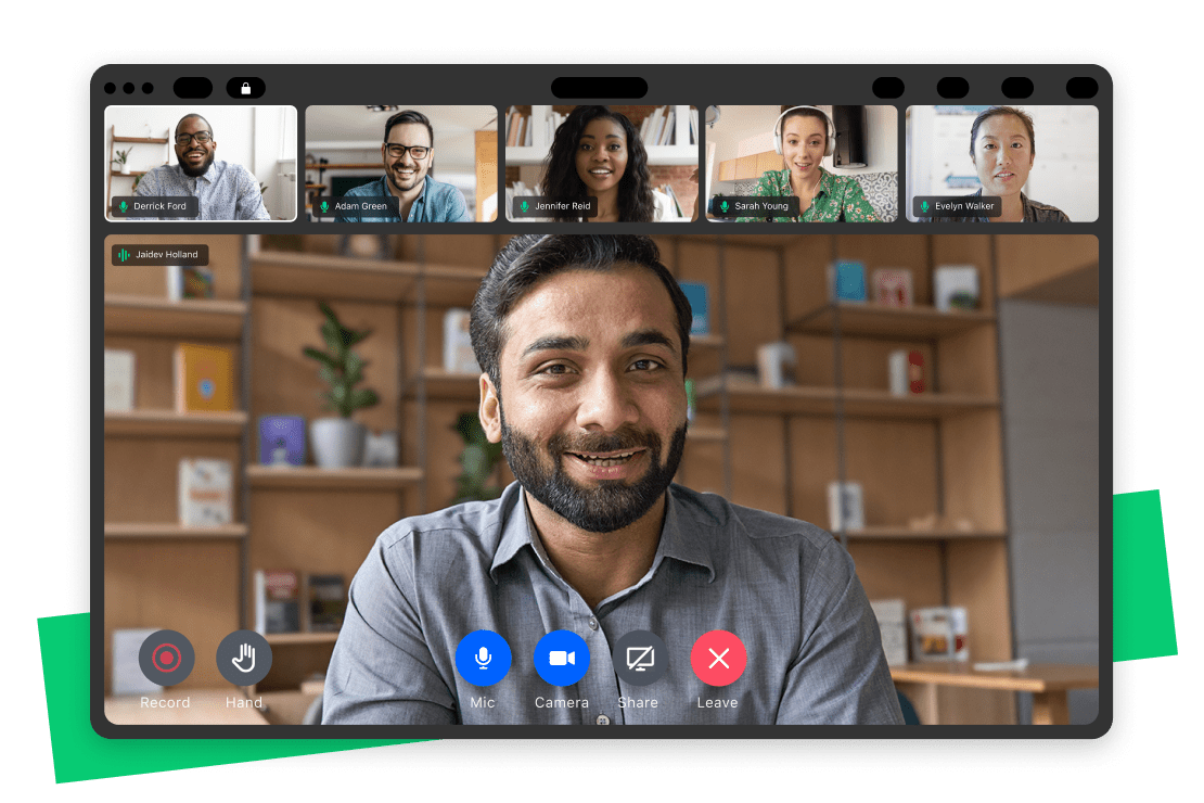Interface do GoTo Meeting em um tablet.
