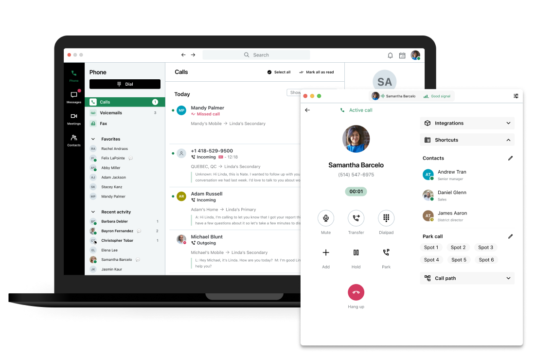 Um softphone personalizável. Encaminhamento de chamadas ilimitado. Integrações incríveis. Editor de plano de discagem avançado.