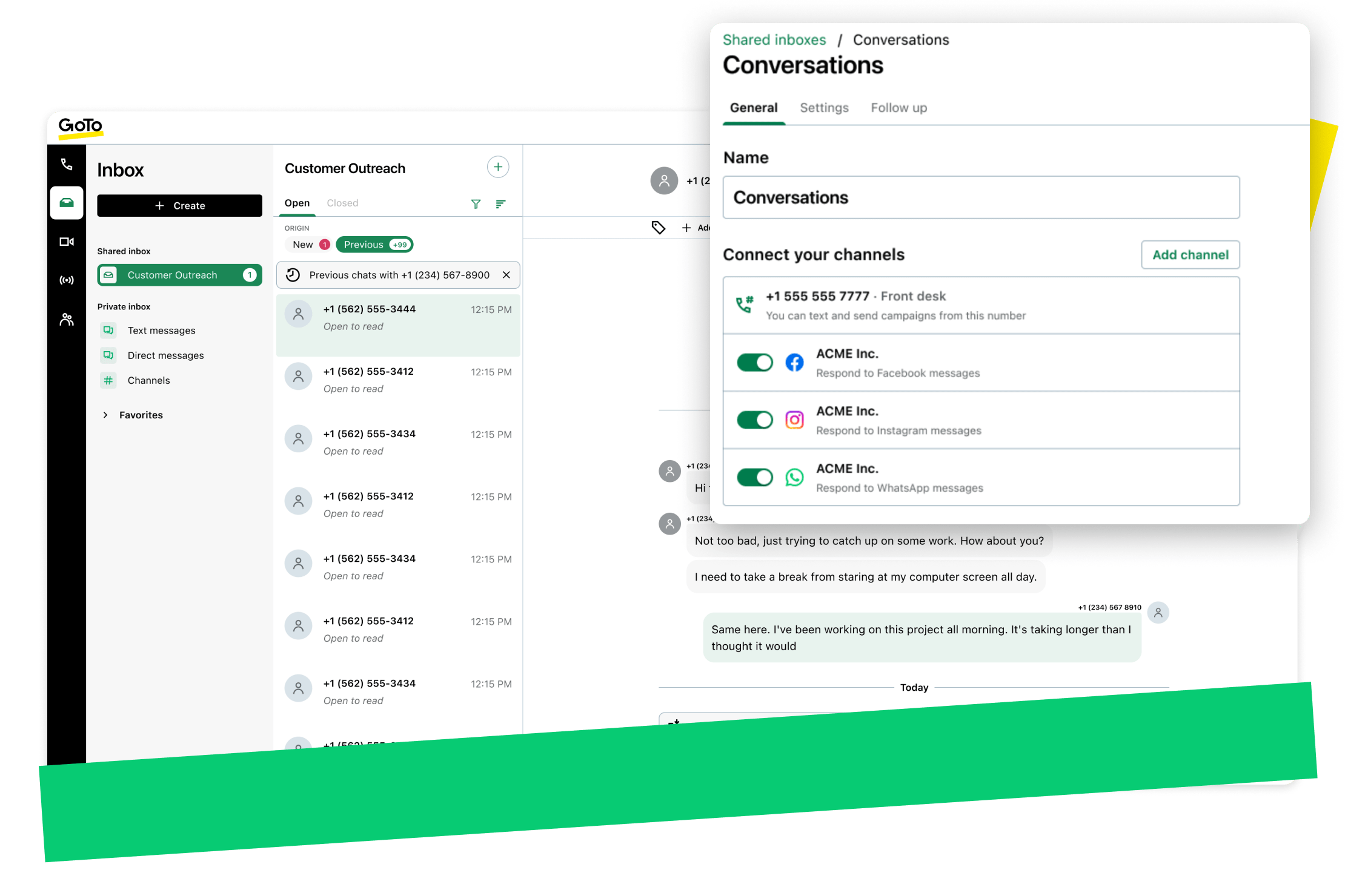 O GoTo Connect CX conta com recursos adicionais, como medição de sentimento por IA e painéis de administração.